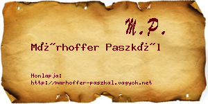 Márhoffer Paszkál névjegykártya